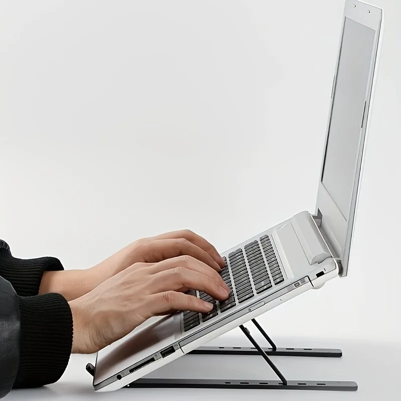 Sleek Aluminum Alloy Foldable Laptop Stand with Cooling Base