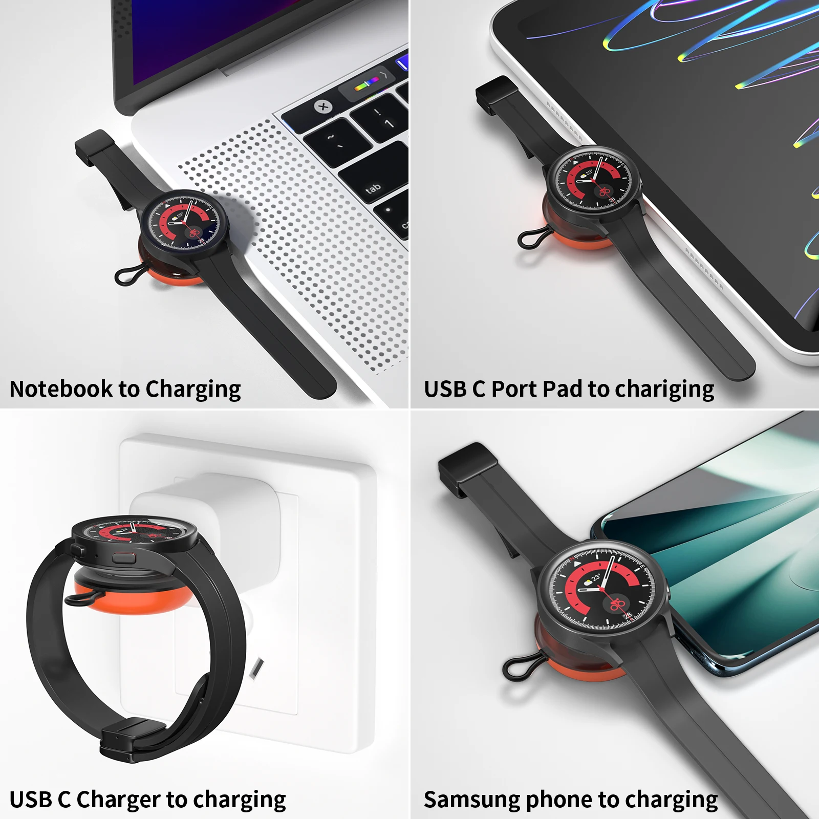 USB C Maroktelefon töltő számára samsung nézni 6 5 Menő 3 4 Elsőrangú, Szikratávirát Mágneses gyorsan töltés Megállóhely Összeegyeztethető Galaktika nézni