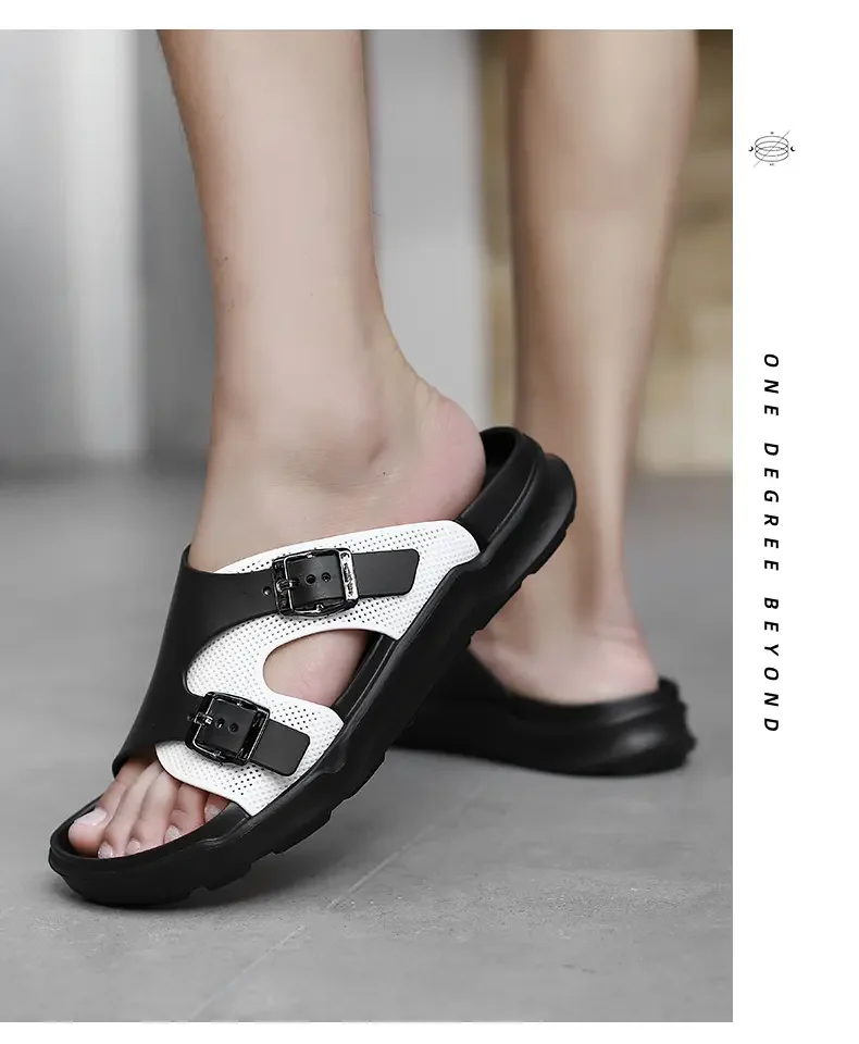 Verstellbare Thong-Sandalen, Cross-Border Birkie Slippers, bequeme, atmungsaktive PU-Leder Unisex-Slipper mit Riemen – Detail 14