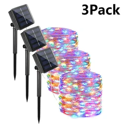 Solar LED Fairy String Lights - Waterproof Outdoor Festoon Garland for Christmas, Parties, and Garden Decor (3xMulticolor)