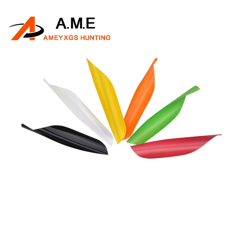 Paletas giratorias de tiro con arco, herramienta de plástico de ala derecha, bricolaje, reducción de arrastre, pluma Easton, accesorio de caza, 50 piezas, 1,75 pulgadas
