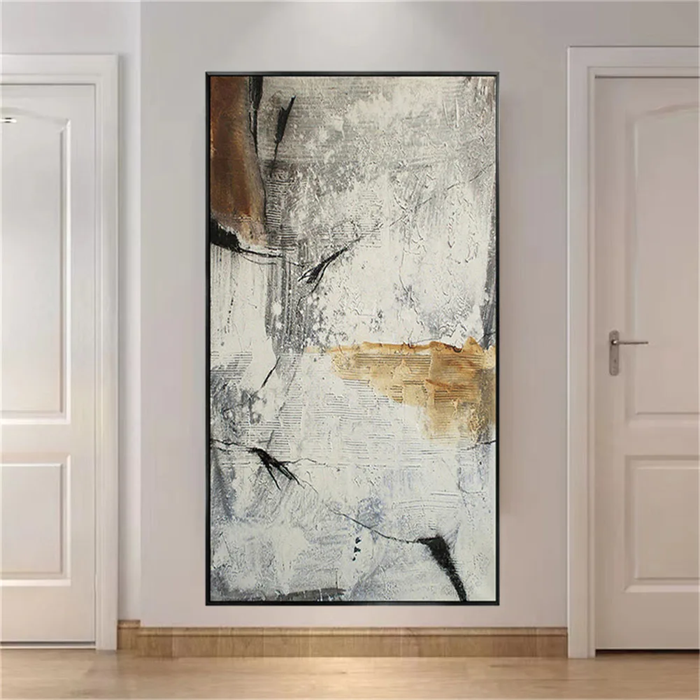 

100% Handmade Abstract Oil Painting On Canvas Modern Wall Art Landscape Light Grey Texture Mural For Living Room Decor Picture