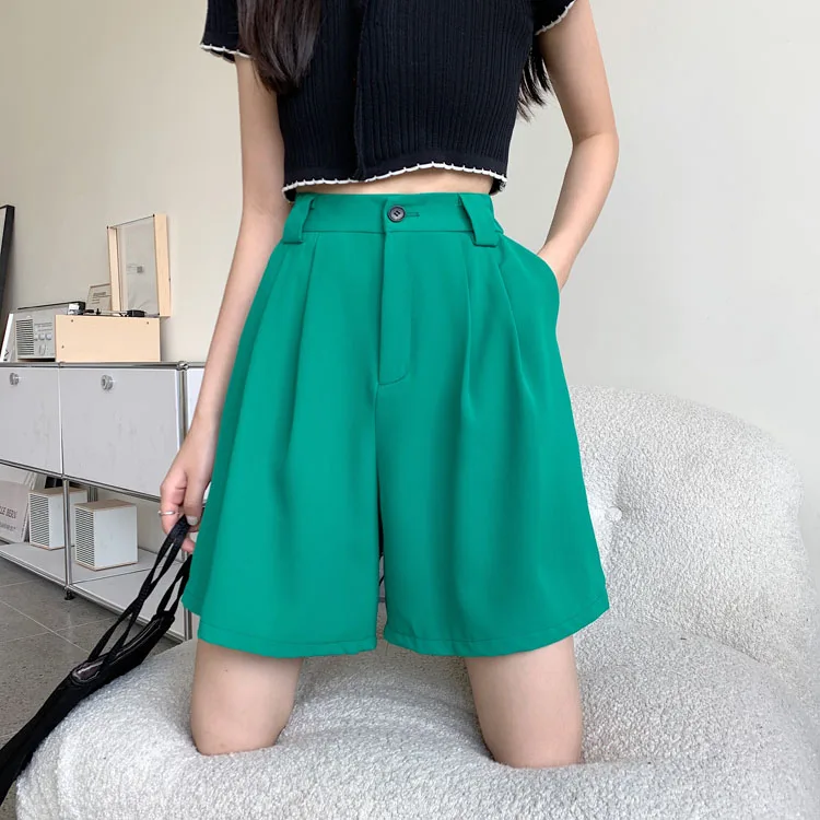 old navy shorts PLAMTEE S-L Women Shorts Korean Stylish Solid Hot Sale Casual Minimalist Fashion All Match Loose OL Chic Summer Wide Leg Shorts maternity shorts