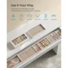 Stackable Jewelry Trays, 6-Tier Jewelry Box, Drawer Jewelry Organizer, with Glass Lid, Removable Dividers,6.7 x 11 x 10 Inches 3