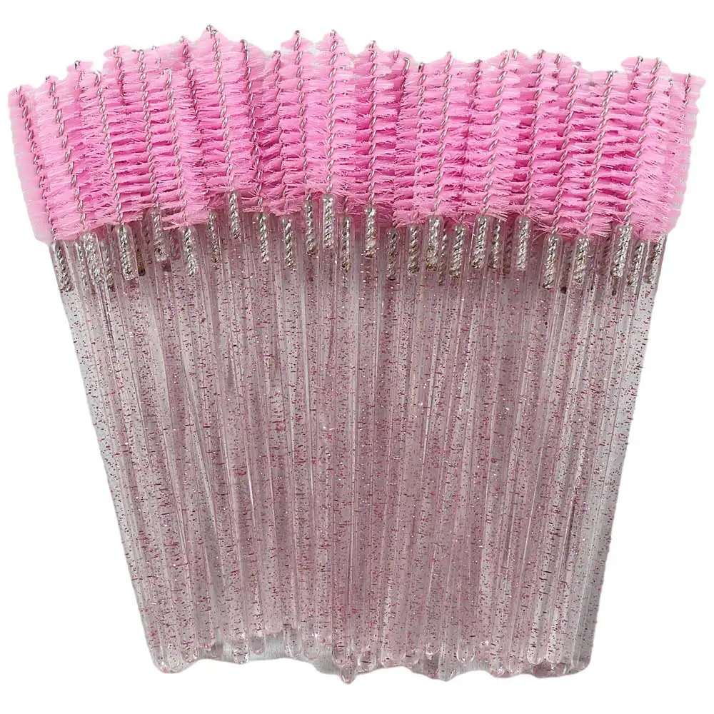 50-Pack Disposable Crystal Eyelash Brush and Comb Set - Professional Makeup Beauty Tool