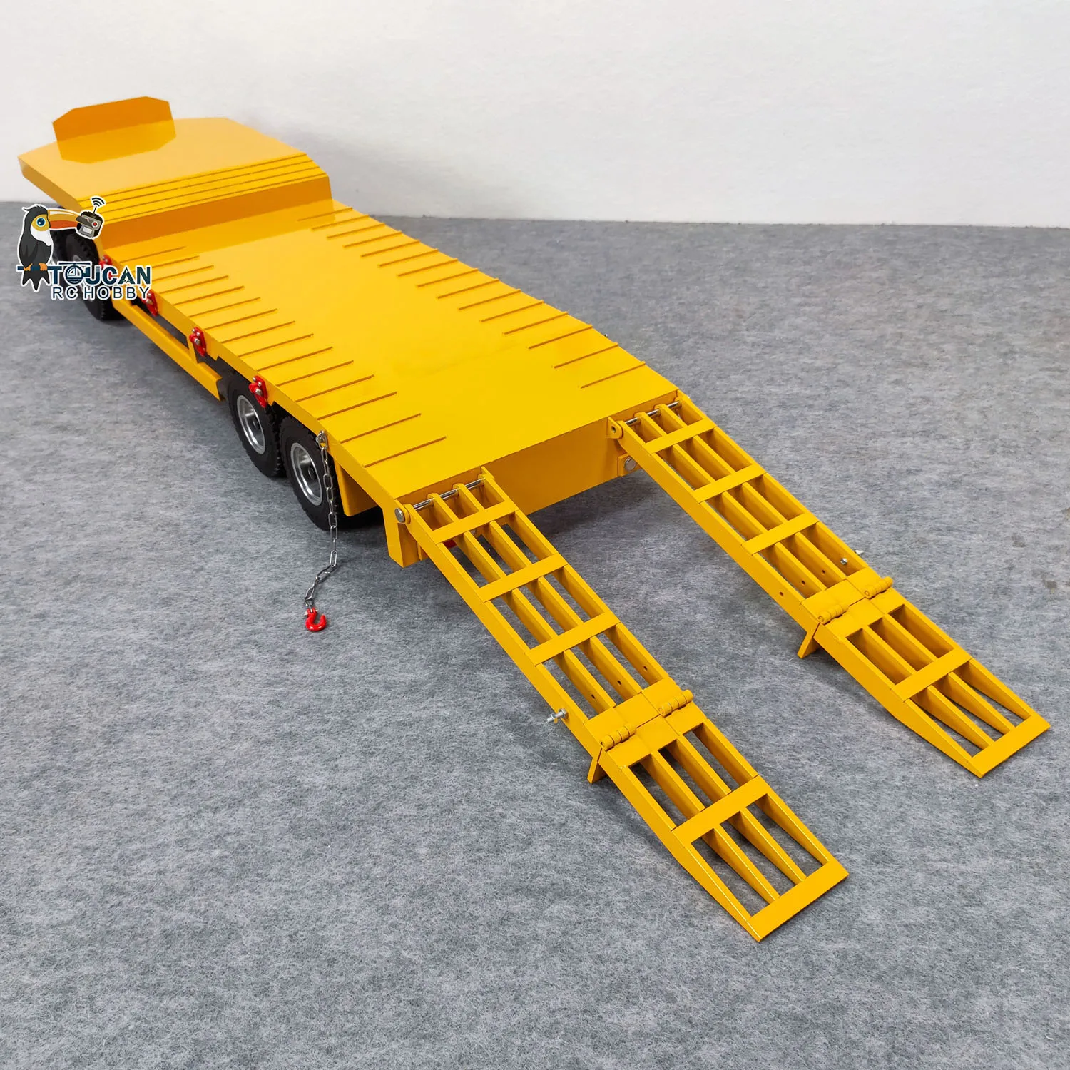 1/14 RC Metal 4 Axles Full Trailer Tail-board for Remote Control Tractors Trucks Dumper Cars Model Toy with Battery TH23496 5