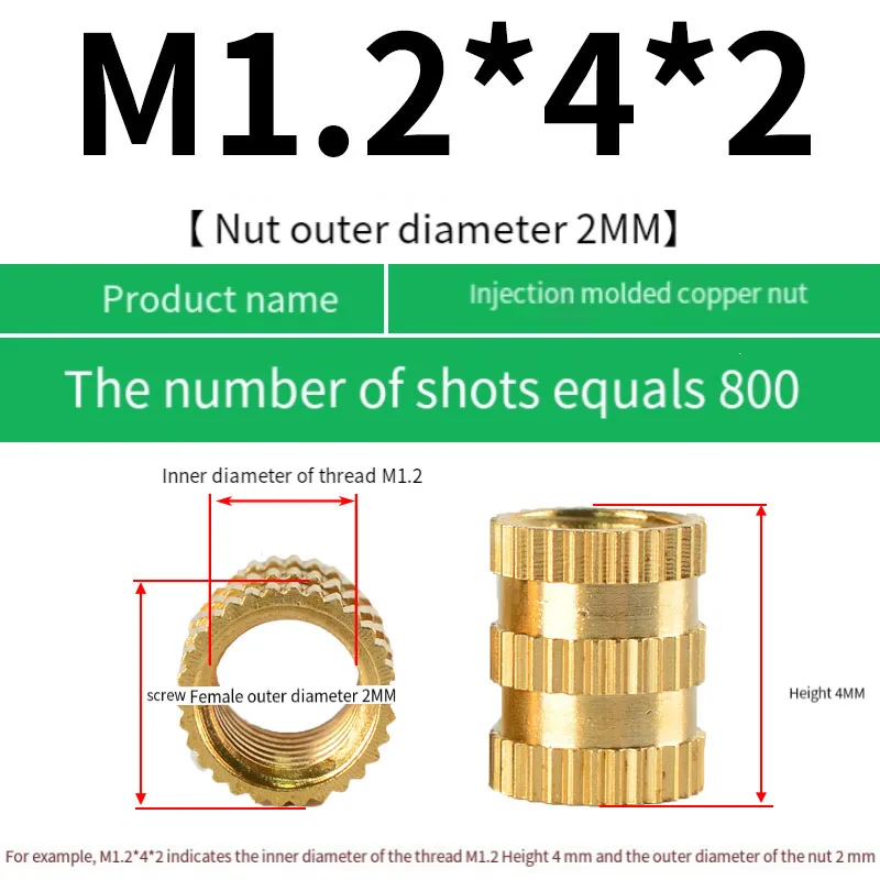 Hgudesign Knurled Insert Nuts - 100 Units M4 X 4mm Length X 5mm OD Female Thread Threaded Insert Embedment Nut For 3d Printer 0012407c 6493 4b2c Ab40 D4da3f5d2ddb.2451651fcf2c771a9fb8a09e7f1ea8cd