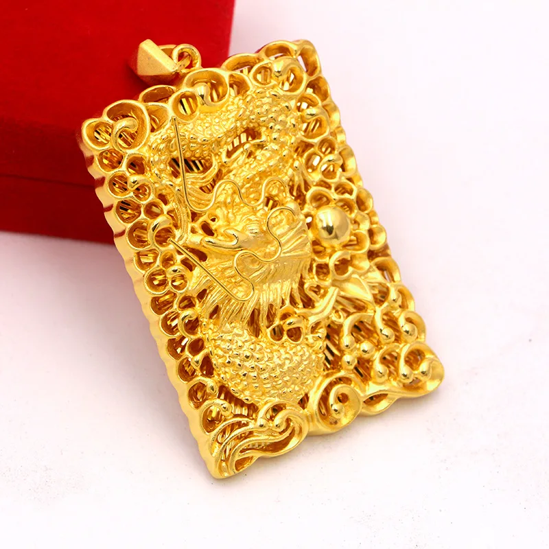 

Gold color Jewelry 24k Original Dragon Pendant for Men Father Bro Men's Jewelry Jewelry Wedding Party Gifts Without Necklace