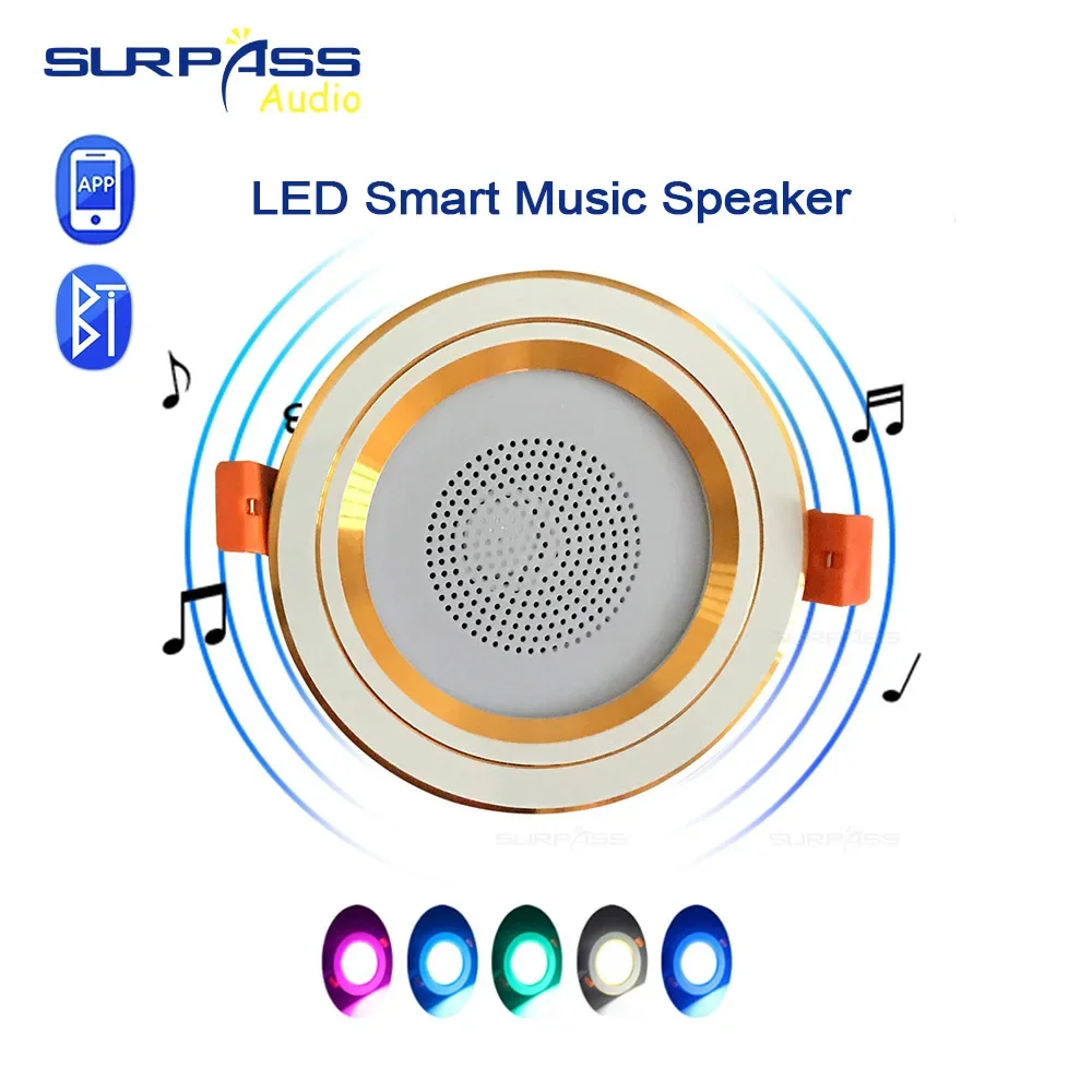 LED Smart Music Lamp Intelligent Background Music Light Ceiling Speakers With Adjused Lights Smart Bluetooth Downlight Speaker bluetooth speaker wall ceiling speaker led ceiling lamp