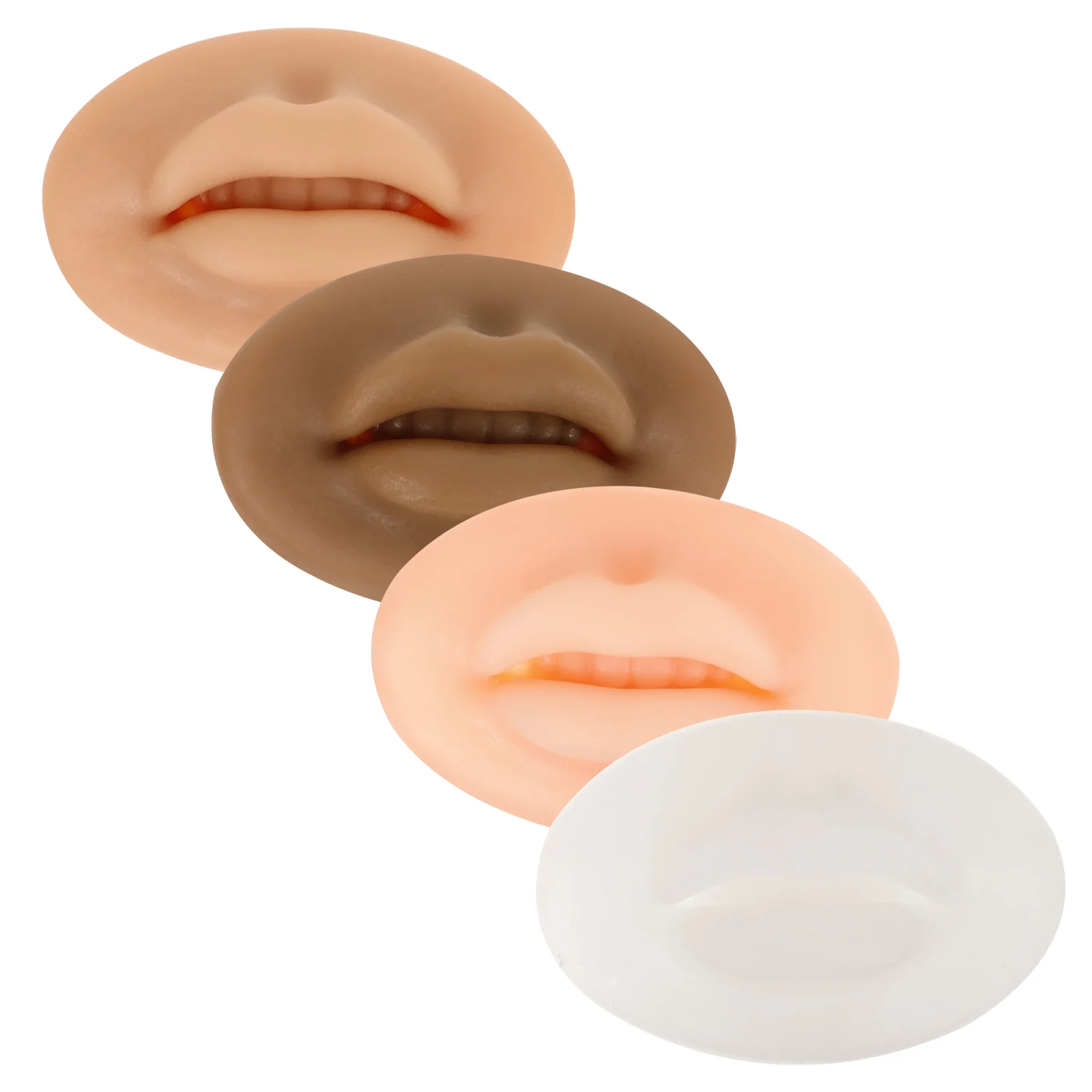 

4 Pcs Three-dimensional Lip Model Hospitals Professional Elastic Softer Silicone Practice Lip Soft Silicone Fake Skin Silica Gel