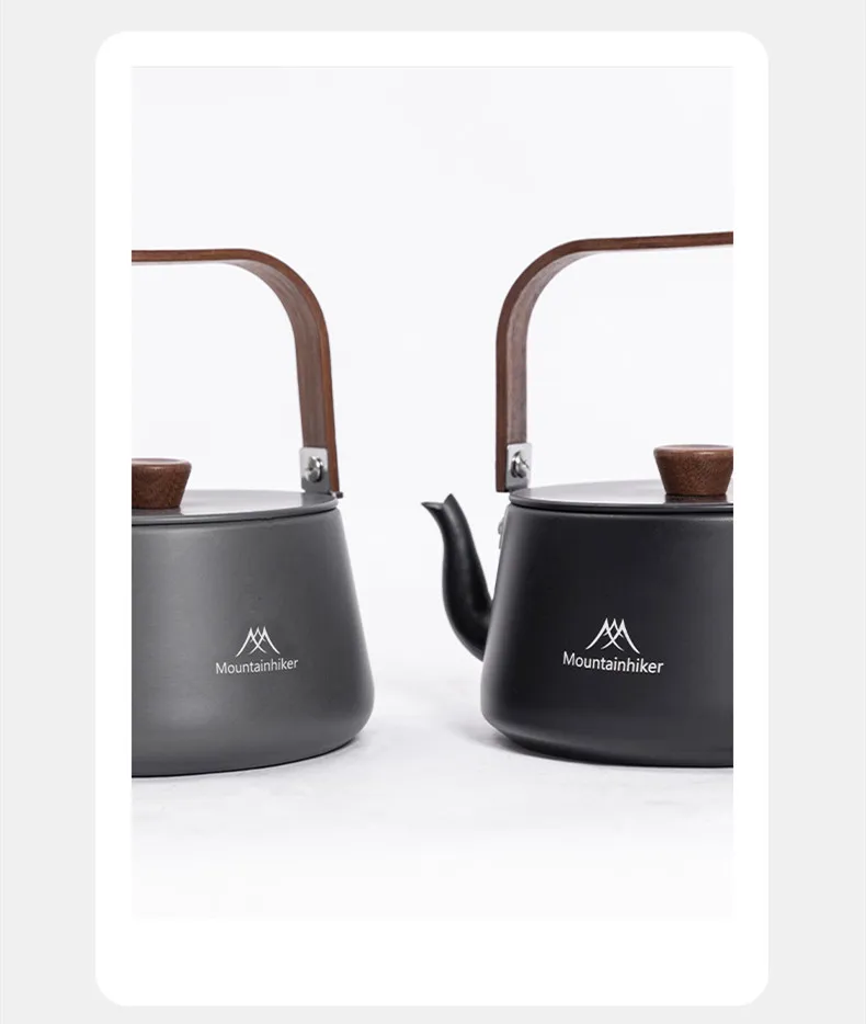 Description Picture 3 of itemOutdoor Camping Aluminium Kettle Mountainhiker 1.1L Picnic Portable Walnut Handle Multi-ring Poly Boil Tea Kettle & Storage Bag