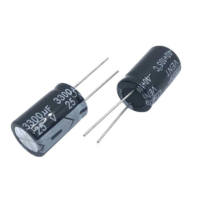 Фото Алюминиевый электролитический конденсатор 25V3300UF 13x2 5 мм, 25 в 3300 мкФ 3300uf25v 25v3300mf 3300mf25v 25wv 3300mf 25vdc 3300MFD №1