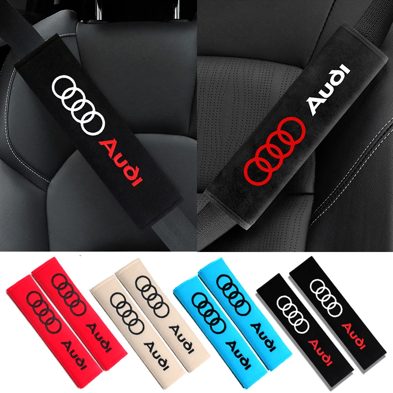 2PCS Car Suede Seatbelt Shoulder Pad Driving Seat Belt Vehicle Pad Cover For Audi A4 b6 b8 b7 b9 b5 A6 A3 A8 Q3 Q5 Q7 Q8 Car Accessories
