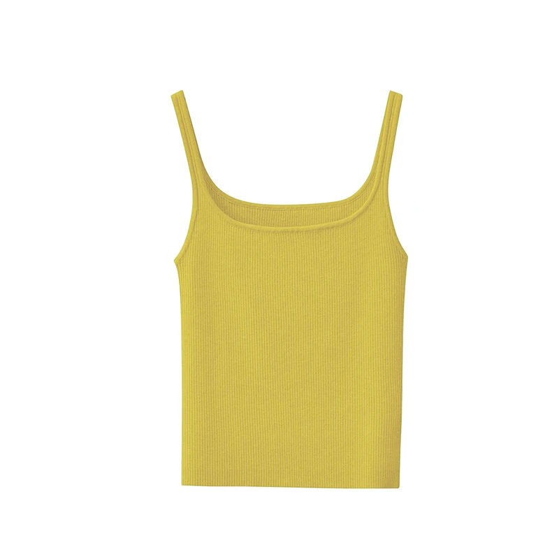 Amii Women's Tank 2026 Summer New Solid Color Slim Fit Short Cami Square U-Neck Crop Sleeveless Layering Vest For Women 12622083 - Image 6