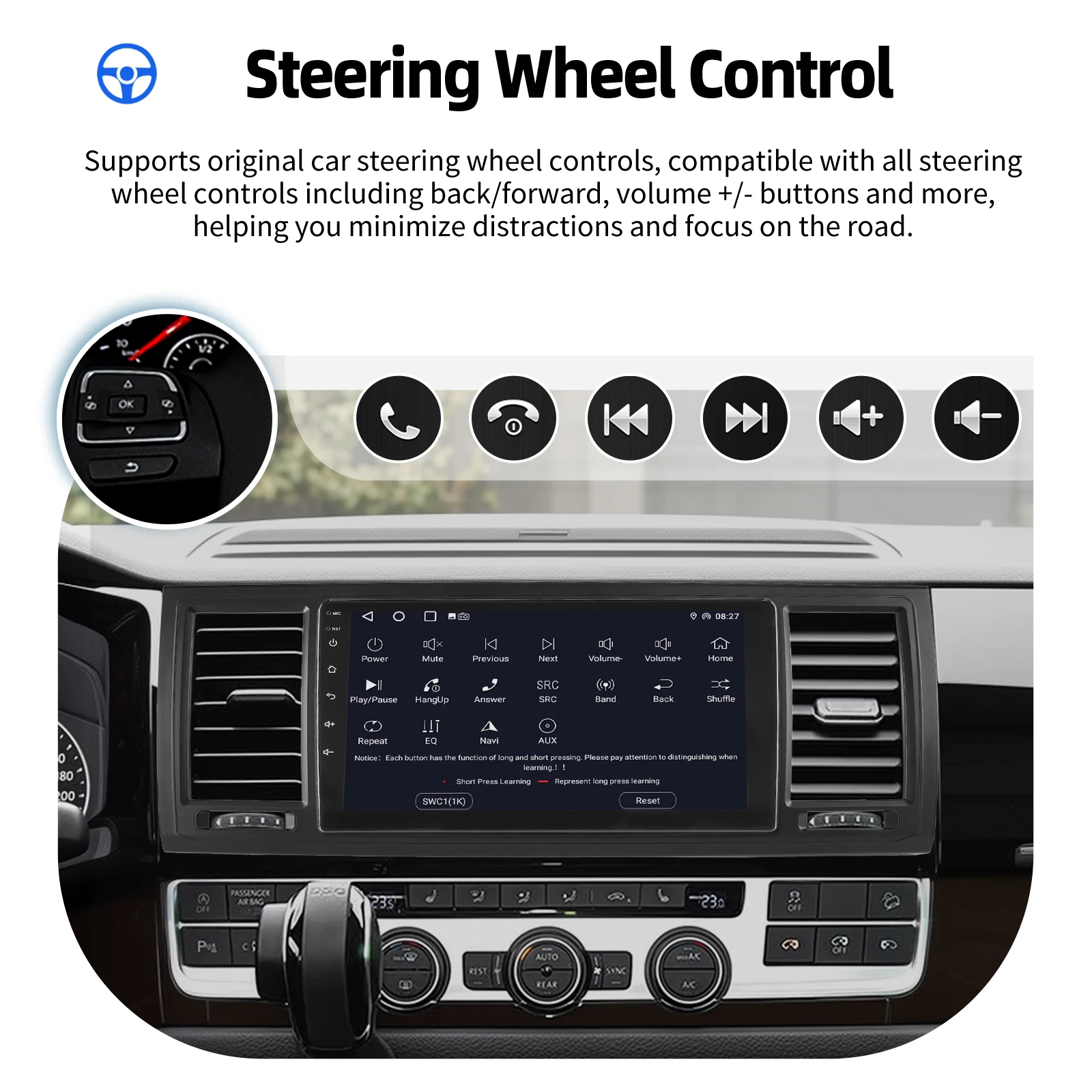 ESSGOO 9" Android 14 For VW T6 Transporter Multivan Wireless CarPlay Android Auto Car Stereo Radio GPS Navi WIFI SWC Mirror Link