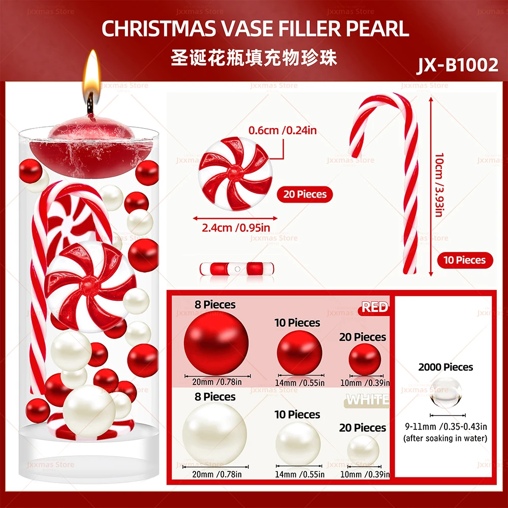 Wholesale BENECREAT 149 PCS Christmas Vase Filler Pearls 