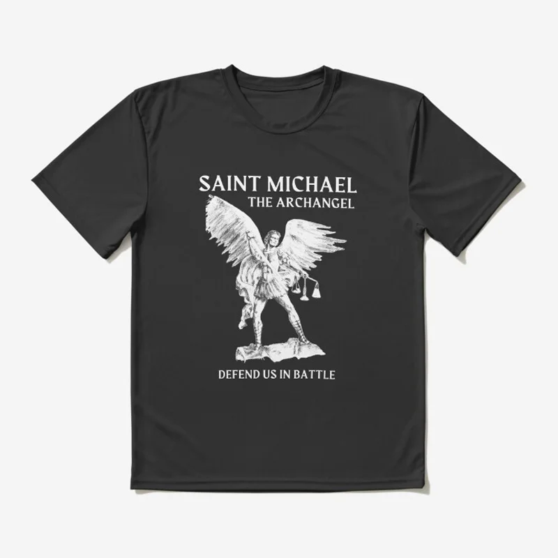 

The Archangel Defend Us In Battle Saint Michael T-Shirt 100% Cotton O-Neck Summer Short Sleeve Casual Mens T-shirt Size S-3XL