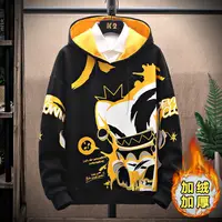 Jesienno-zimowy sweter polarowy garnitur męski koreański wersja trend luźna casualowa kurtka chłopięca harajuku męska odzież graficzna bluza z kapturem 2