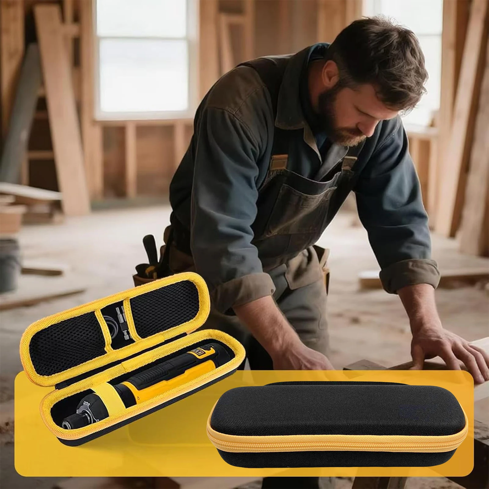 DEWALT 무선 스크루드라이버(DWHT66719)에 적합한 여행용 보호 휴대용 보관 가방, 내부 포켓 및 손잡이 포함