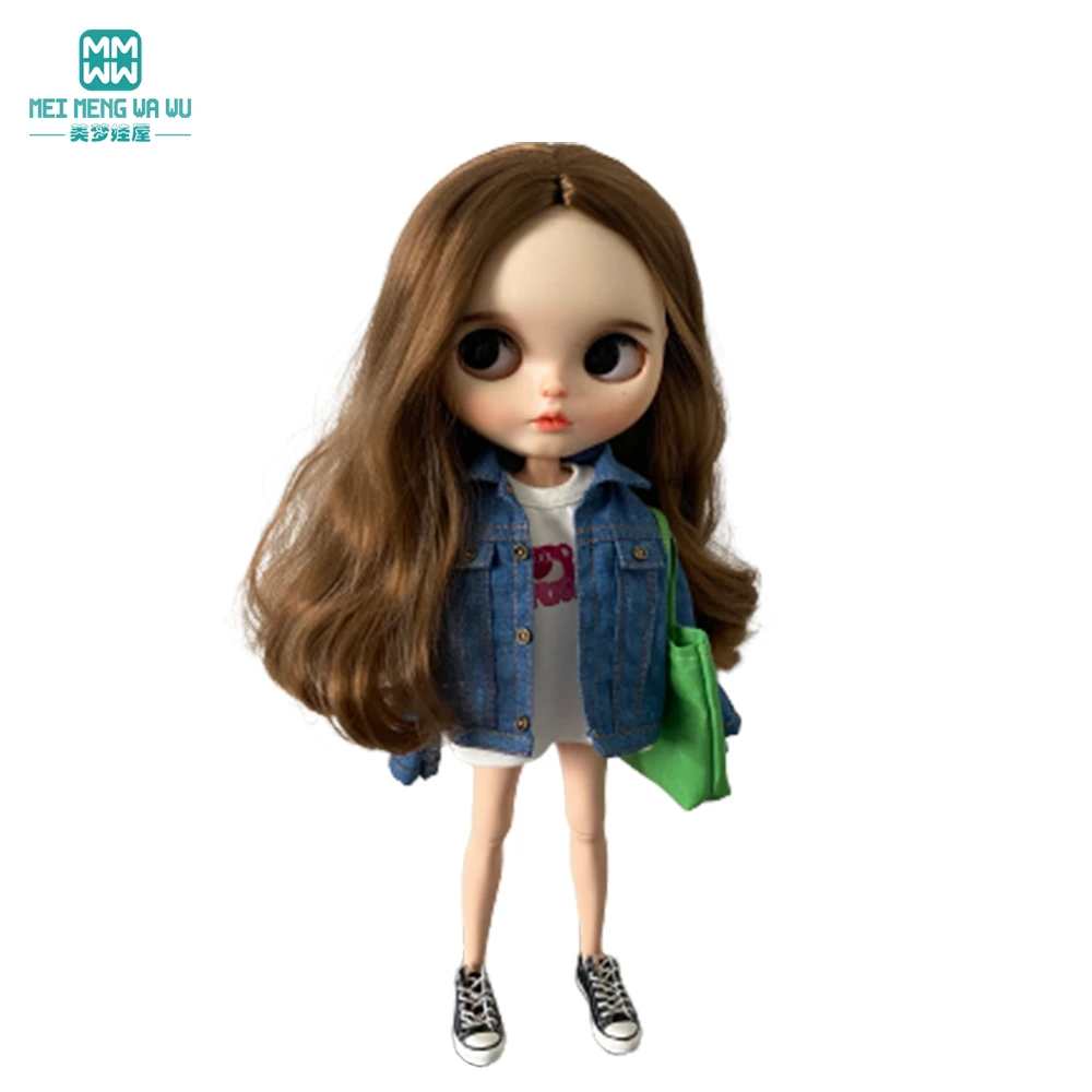 Fashion Casual T-Shirt, Tight Pants, and Denim Jacket Set