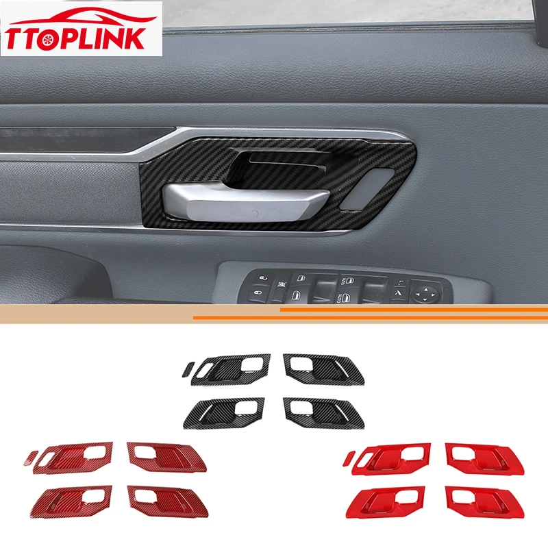 

ABS Interior Inner Door Bowl Decoration Cover for Dodge RAM 2018 Up Car Accessories