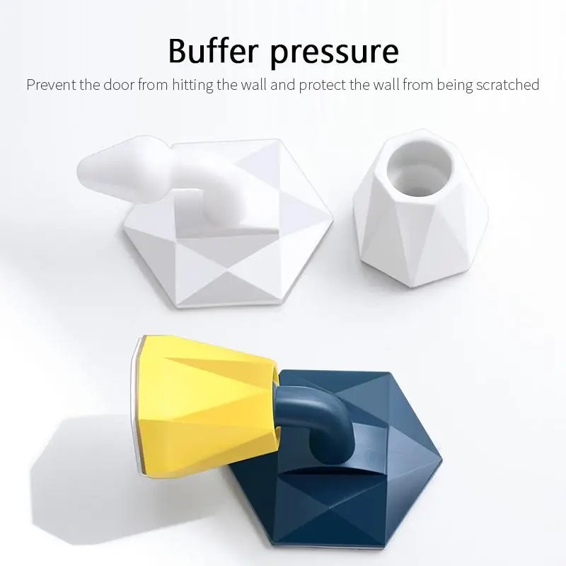 1PCS Wall-mounted Silicone Door Stopper Touch Toilet Wall Absorption Anti-bump