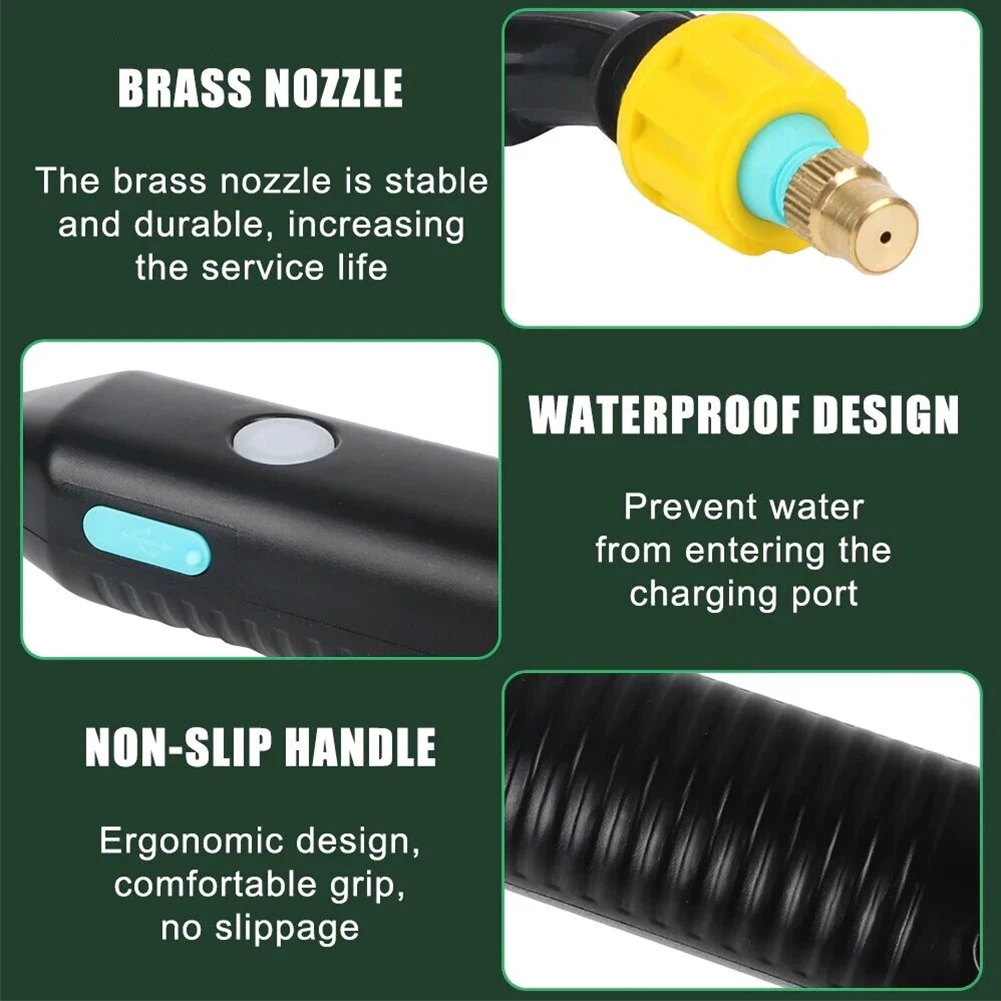 5L Shoulder Pesticide Sprayer Automatic Sprayer Bottle USB Rechargeable Garden Water Sprayer Lawn Sprinkler for Lawn Garden Weed