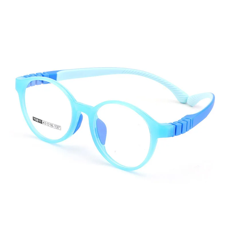 Kids Blue Light Glasses Child Girl Boy Round Eyeglass Frames Silicone Nose Pad 0 Diopter Myopia Optical Glasses Frame