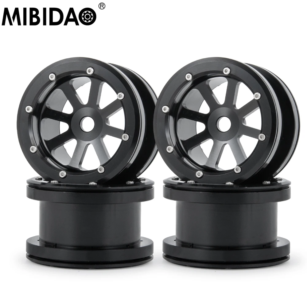 

MIBIDAO 4Pcs 2.2" Metal Beadlock Wheel Hub Rim For 1/10 Axial SCX10 90046 TRX4 TRX6 D90 RR10 Wraith 90048 RC Crawler