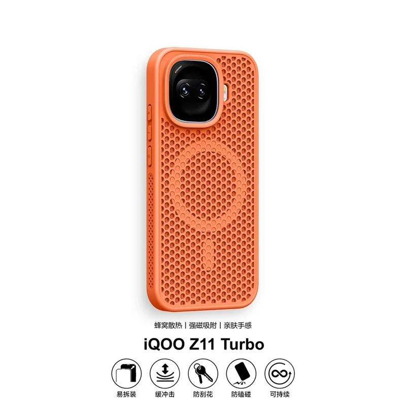 Enhanced Honeycomb Mesh Cooling Magnetic Phone Case - Shockproof Bumper Protective Back Cover