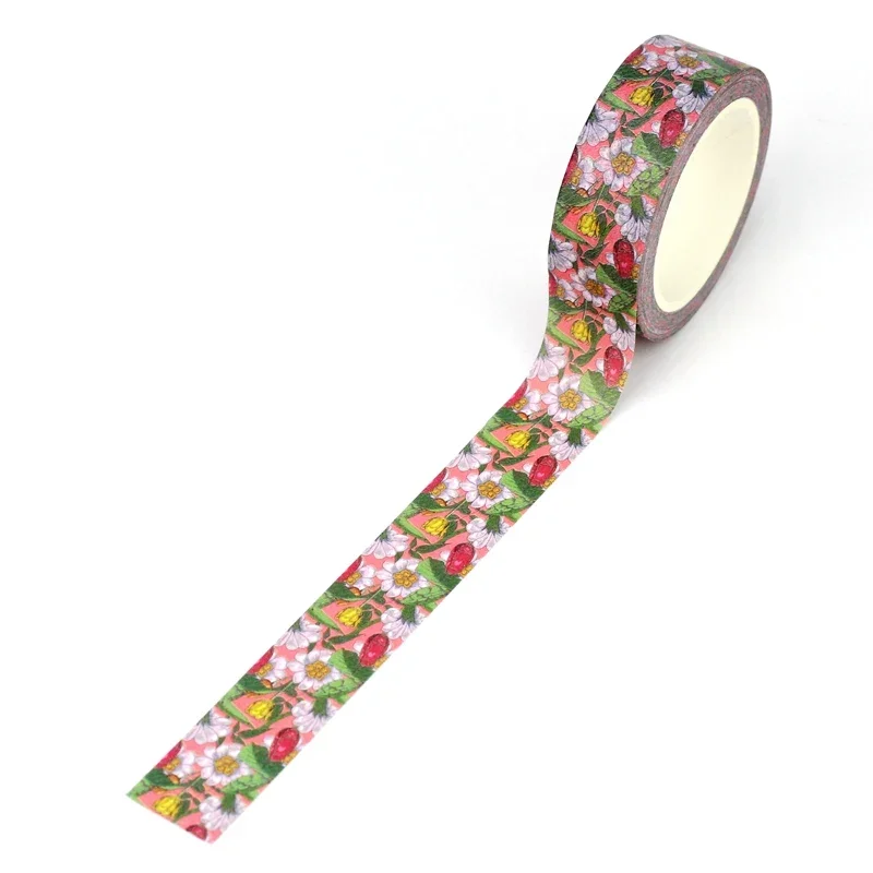 NEW 1PC 10M Decorative Beautiful Pink Tulips Washi Tape for Scrapbooking Journaing Adhesive Masking Tape Cute Stationery 3