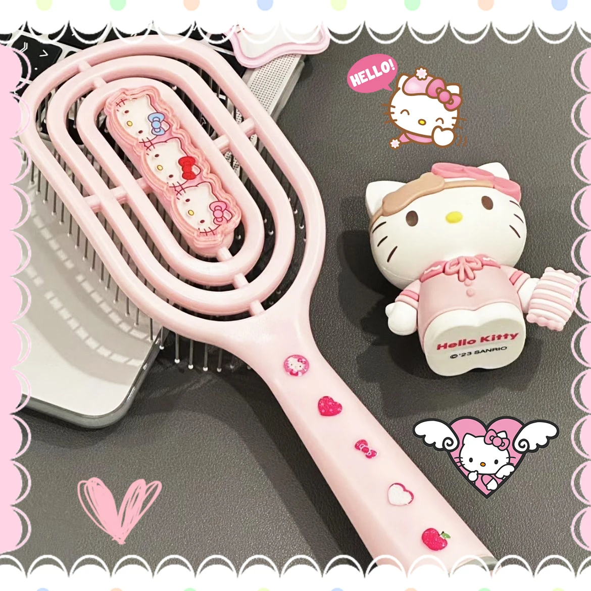 

Hello Kitty Comb Kawaii Needle Toothed Massage Pink Cute Stylish Anime Sanrioed Bathroom Sweet Lovely Kids Girls Gift Cute Home