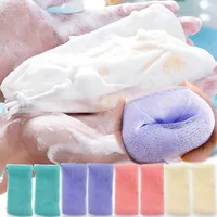 Thickened 6 Layer Foaming Soap Bag Facial Cleanser Mesh Bag Shower Bubble Foam Net Baby Bath Body Washing Cleaning Sponges 2