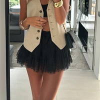 Fashion High Waist Pleated Mini Skirt Chic Ladies Lace Skirt Classic Women Vintage High Street Club Party Y2k Fairy A-line Skirt - Image 4