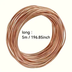 Premium 5m Pure Copper Wire - 12 Gauge, 2.0mm Diameter for DIY Projects and Electronics (5m)