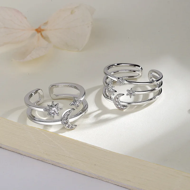 925 Sterling Silver Double Layer Water Drop Ring for Women - Detail View 17
