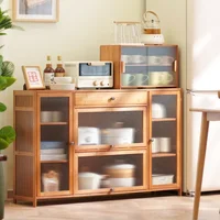 Compact Kitchen Bamboo Cabinet Kichen Set Units Furniture Cabinets Pantry Storage Hutch Alacena Cupboard Unit Metal Gabinet Sink 1