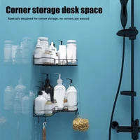 Étagère triangulaire pour salle de bain, pas de perçage requis, étagère de rangement murale pour cuisine 5