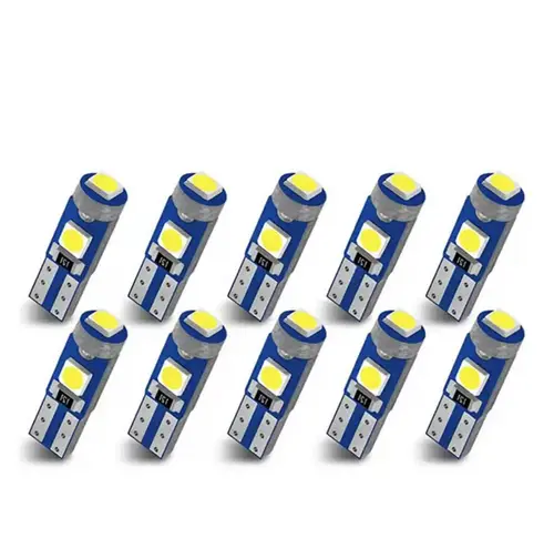 10Pcs T5 Led Bulb W3W W1.2W Led Canbus Car Interior Lights  Dashboard Colorful Indicator Wedge Auto Instrument Lamp 12V - Image 7