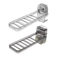 U6XB Suction Cup Clothes Hanger Foldable Hanger with Suction Cup Retractable Wall Mounted Clothing Drying Rack 1