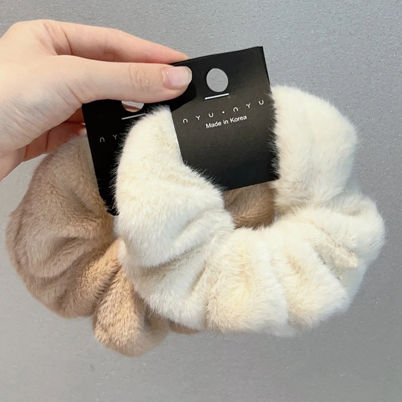 

Winter Warm Soft Hair Scrunchies for Women Girls Plush Elastic Hair Band Autumn Winter Rubber Band Hair Ties Hair Accessories