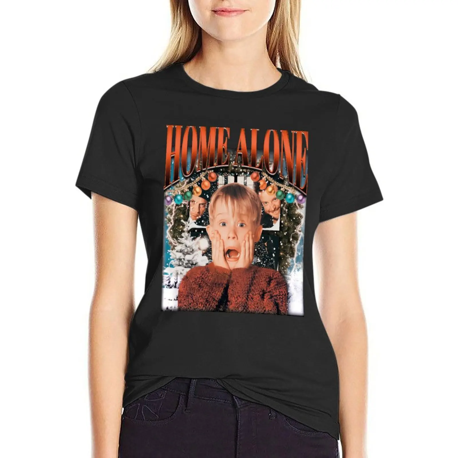 

Retro Home Alone T-shirt graphics summer tops t shirts for Womens