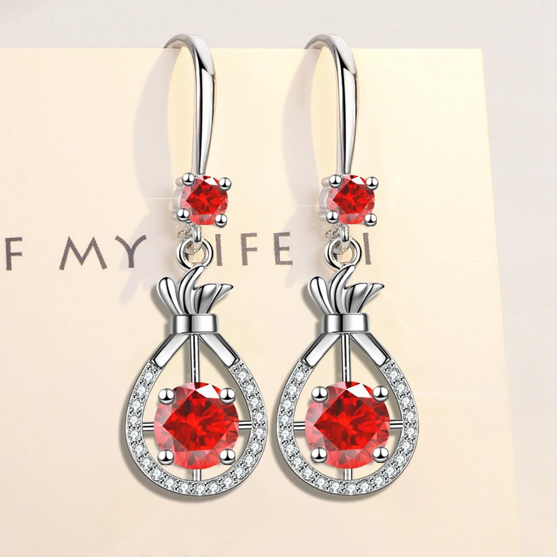 

New Stamp Silver Color Women Earrings Fashion Cute Water Drop Earring For Women Girl Multicolor Ear Hooks Festival Jewelry Gifts