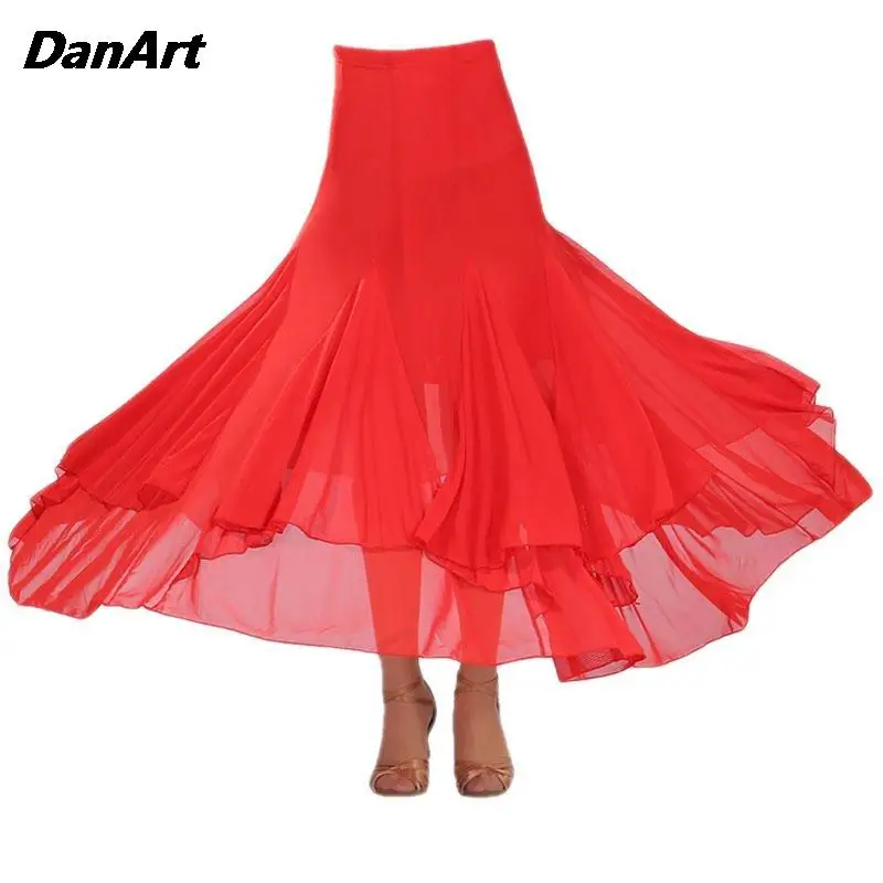 

Modern Dance Competition Performance Dress National Standard Social Dance Half Body Large Swing Skirt Waltz Performance Dress