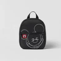 Mickey Disney Brand New Style Black Backpacks Children Printing Cute Soft Fashion Trendy Simple Canvas Bags For Baby Girls Boys 1