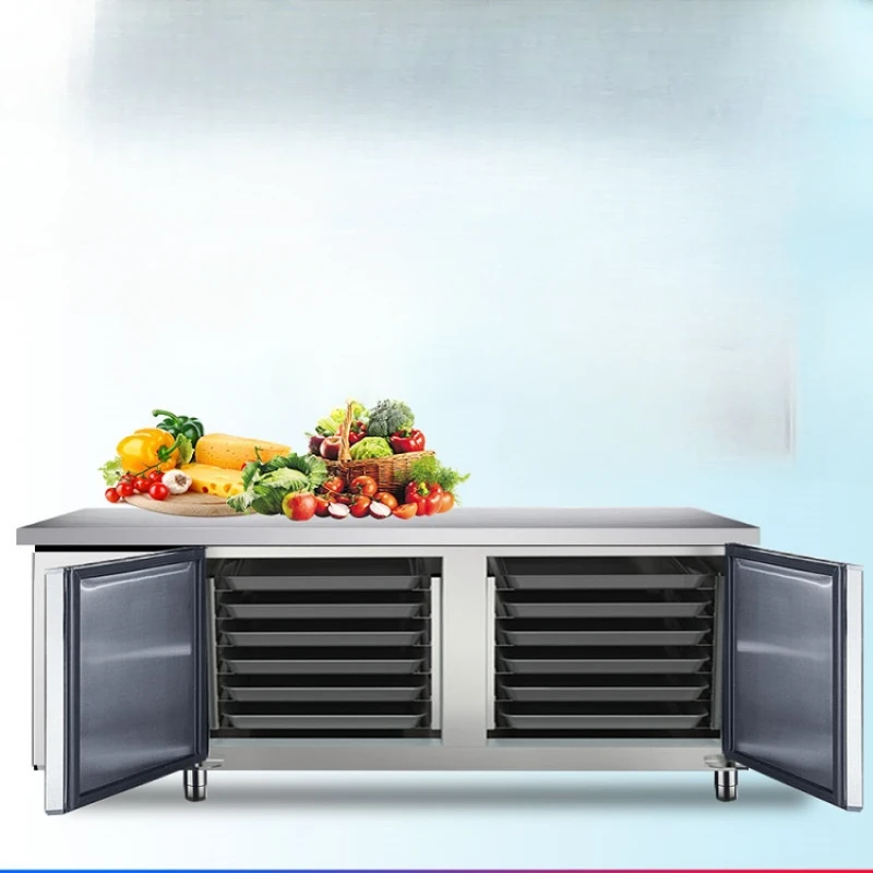 

Air-cooled frost-free baking and freezing workbench refrigerator plug-in cabinet fresh-keeping console refrigerator freezer