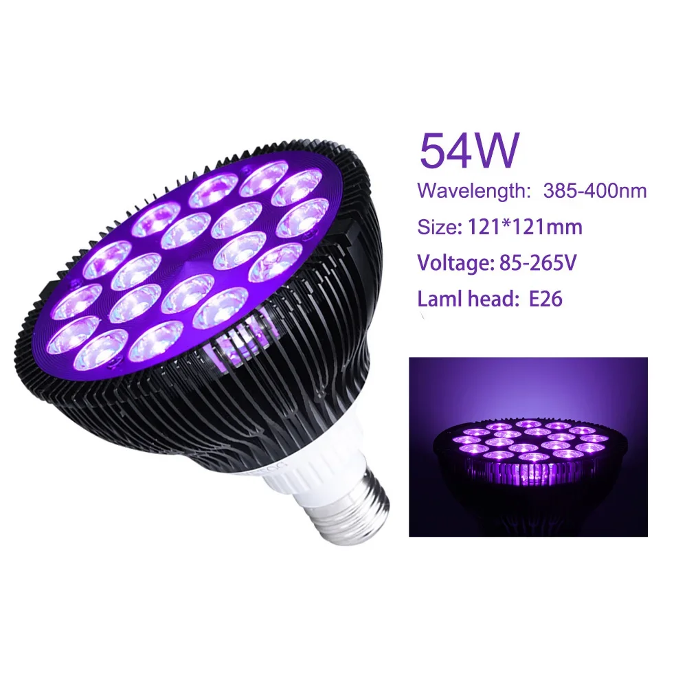 8W 9W 9.5W 15W 56W Ultraviolet UV Lamp Bulb Black Light Fluorescent Detection Lamp E26 110V 220V For DJ Party Home Decoration uv flashlight black light bulbs