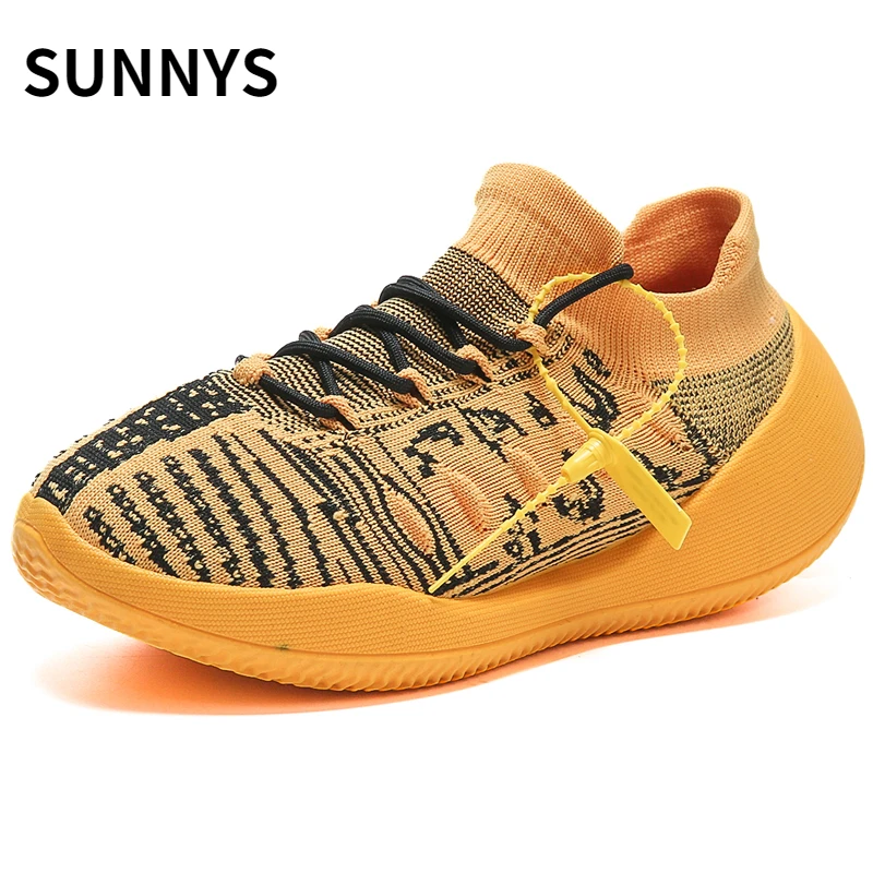 

New Arrive Yellow Breathable Socks Shoes for Men Light Casual Sneakers Men Lace-up Fashion Platform Shoes zapatos altos hombre