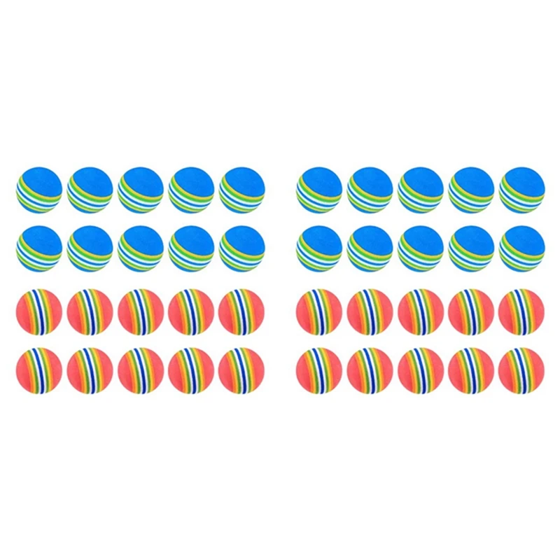 

Top!-40 Pcs Golf Ballssoft Foam Garden Golf Balls Practice Golf Balls Sponge Rainbow Golf Balls For Indoor Outdoor