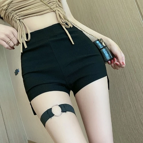 Plus Size Shorts Lace up Elastic Mid Waist Loose Wide Legs Casual Female Home Comfy Shorts GRAY22 bike shorts women
